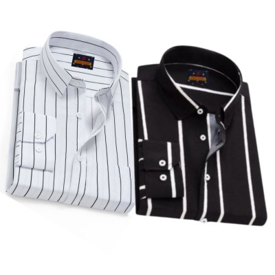 Premium Quality Long Sleeve Cotton Shirt- 2pce Combo