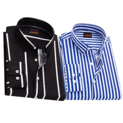 Premium Quality Long Sleeve Cotton Shirt- 2pce Combo